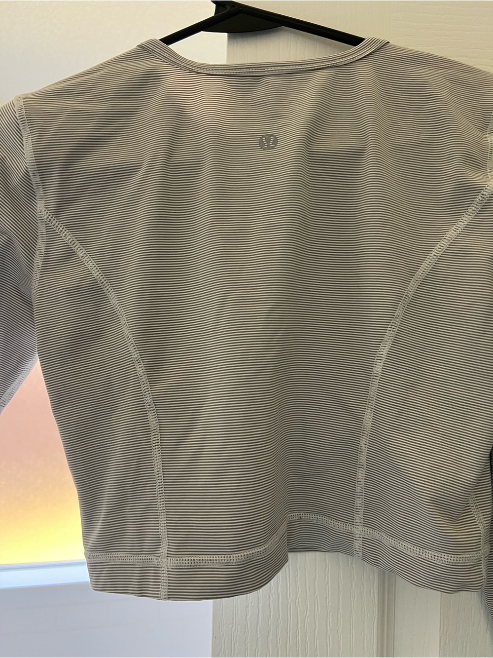 lululemon athletica Striped Gray Crop Top